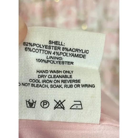 Rumored Pink Tweed Sleeveless Mini Dress Size 4 NWT - Picture 8 of 8